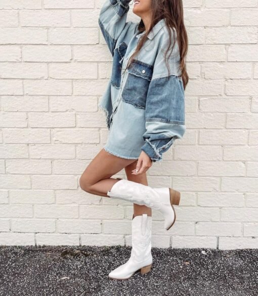 Denim Patch Shacket – Image 4