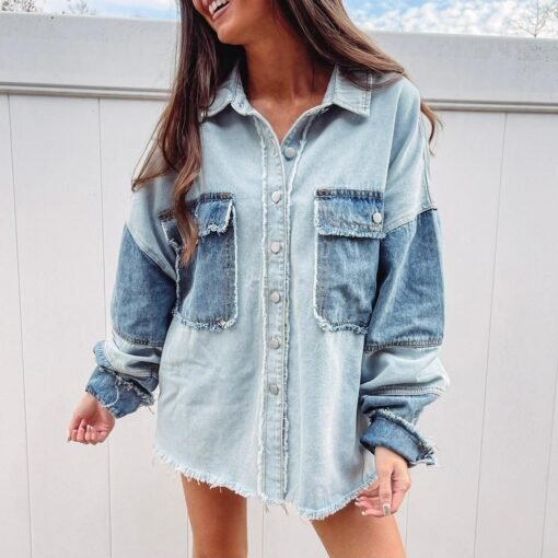 Denim Patch Shacket – Image 5