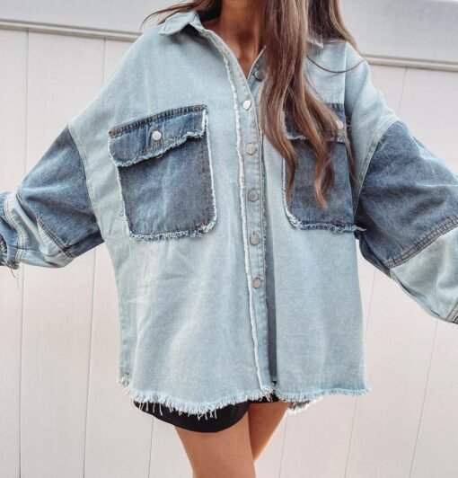 Denim Patch Shacket – Image 6