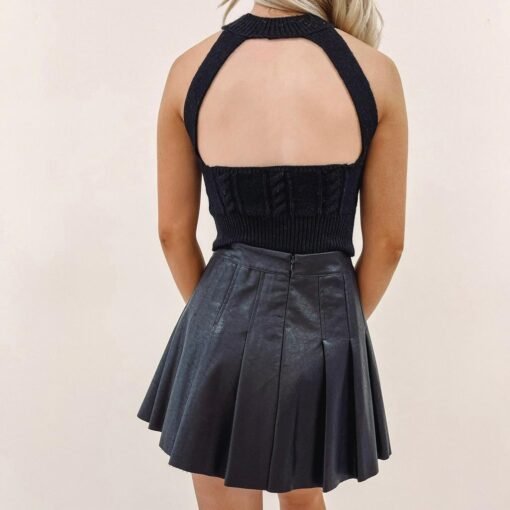 Faux Leather Tennis Skirt – Image 3