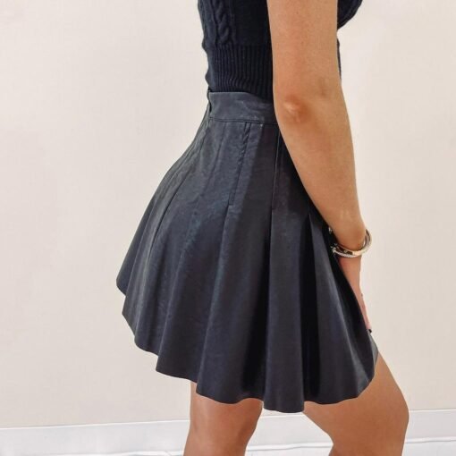 Faux Leather Tennis Skirt – Image 5