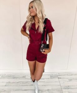 Gabby Romper – Burgundy