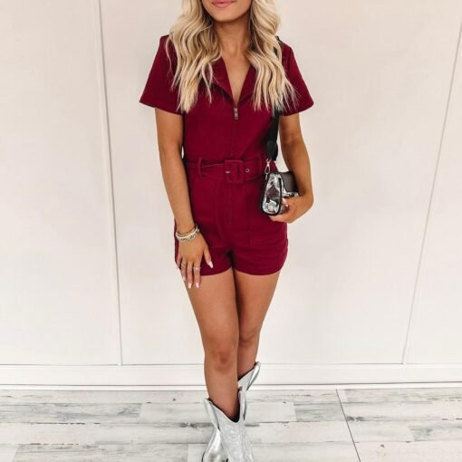 Gabby Romper – Burgundy – Image 4