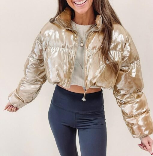 Gold Puffer Jacket – Image 3