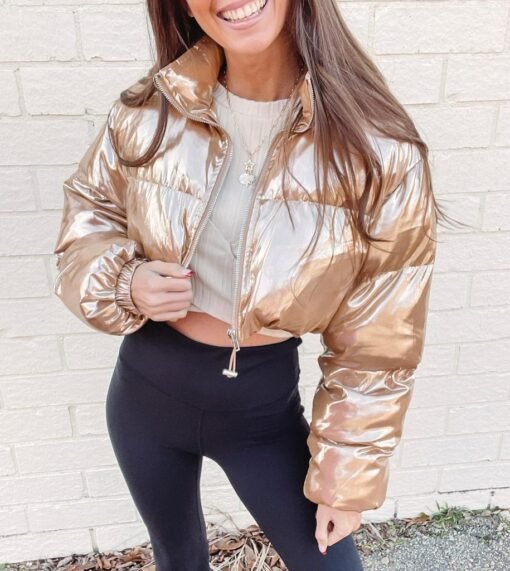 Gold Puffer Jacket – Image 4