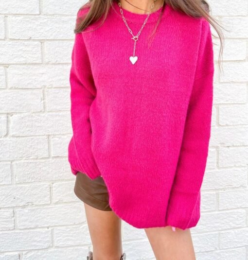 Harper Hot Pink Sweater – Image 3