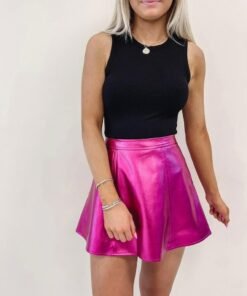 Hot Pink Metallic Skirt