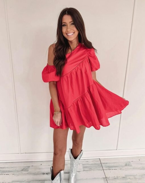 Jamie Dress – Red – Image 4