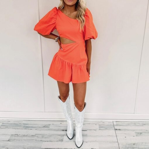 Jodie Dress – Orange – Image 5