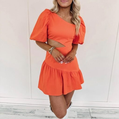 Jodie Dress – Orange – Image 6
