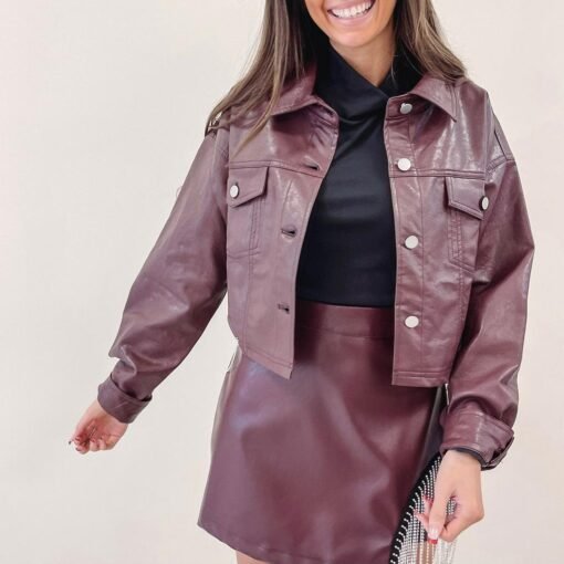 Kasey Rhinestone Leather Jacket – Image 6