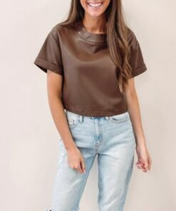Katherine Faux Leather Top