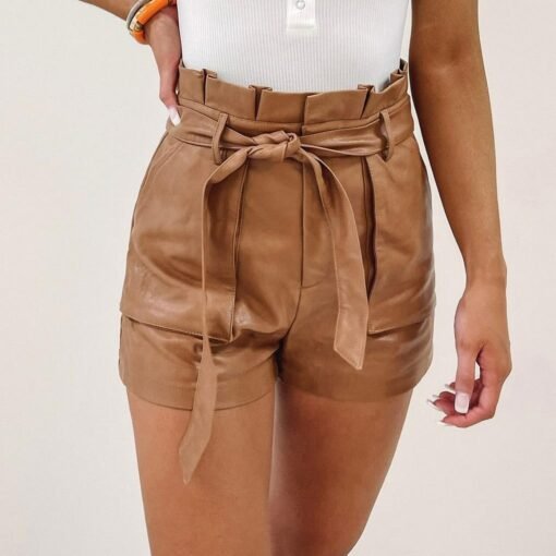 Kerrie Faux Leather Shorts – Image 3