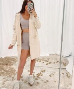 Khloe Ribbed Set – Taupe