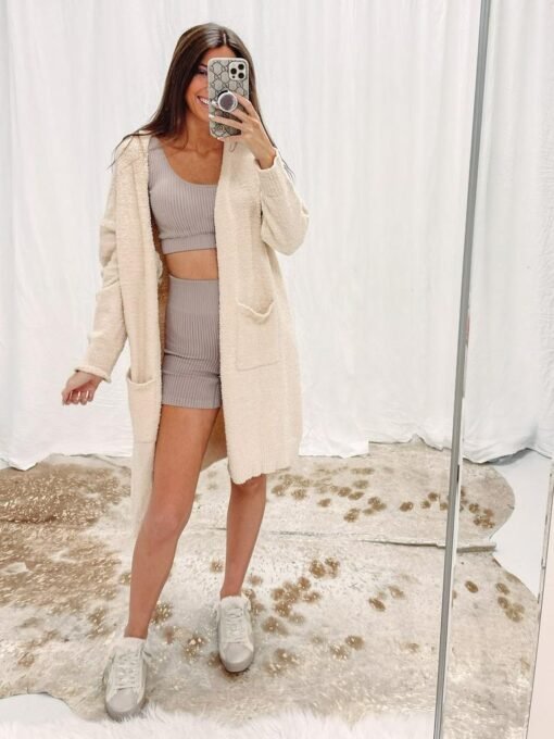 Khloe Ribbed Set – Taupe