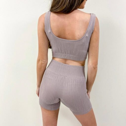 Khloe Ribbed Set – Taupe – Image 6