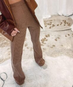 Knit Ribbed Flare Leggings