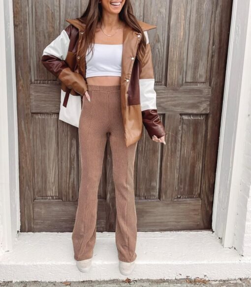 Knit Ribbed Flare Leggings – Image 6