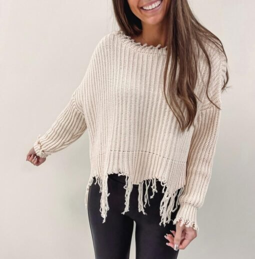 Layla Distressed Sweater – Image 3