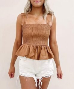 Leather Peplum Top