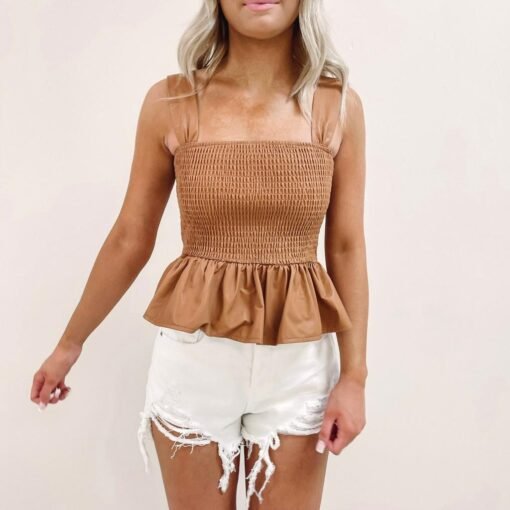 Leather Peplum Top – Image 3