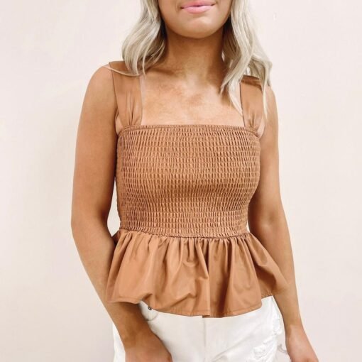 Leather Peplum Top – Image 4