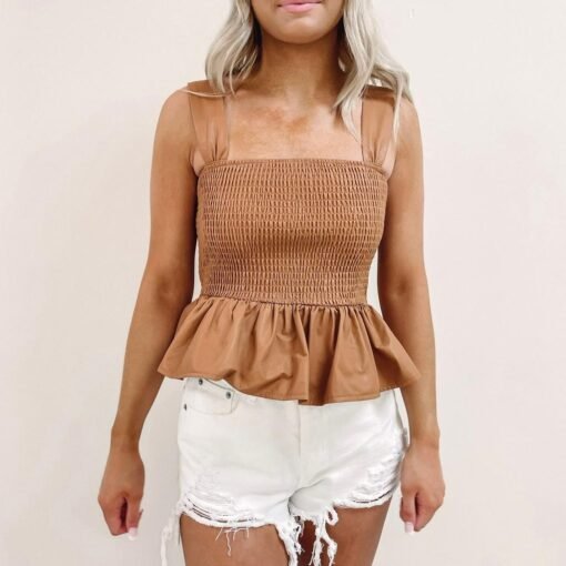 Leather Peplum Top – Image 6