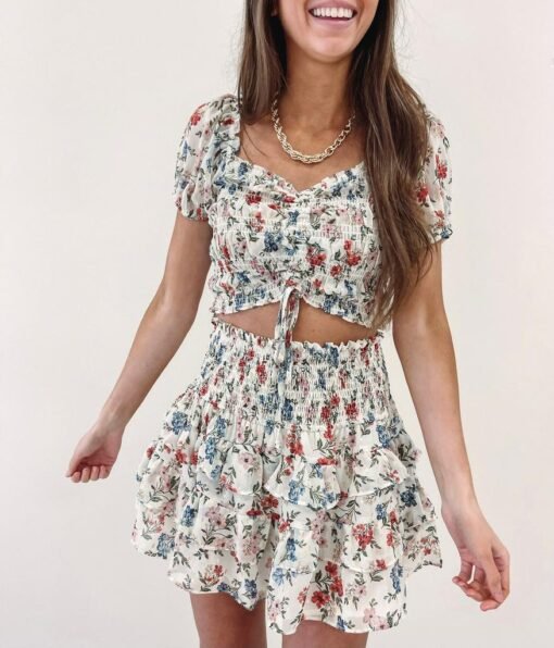 Leigh Smocked Skirt – Image 3