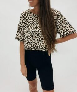 Leopard Cropped Tee