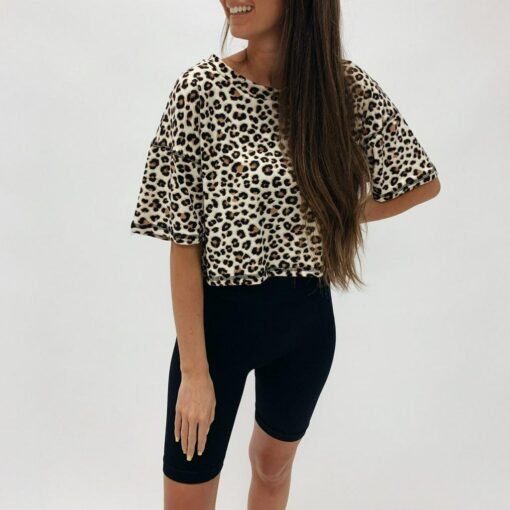 Leopard Cropped Tee – Image 3