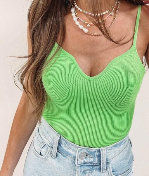 Neon Sweetheart Neckline Bodysuit – Image 3