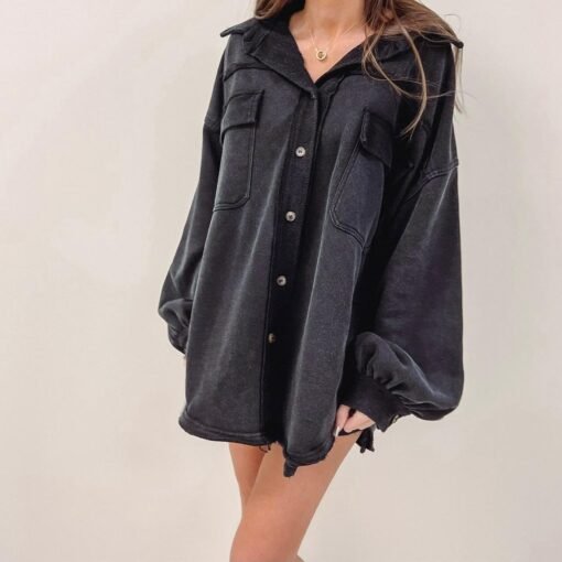 Olson Shacket – Black – Image 4