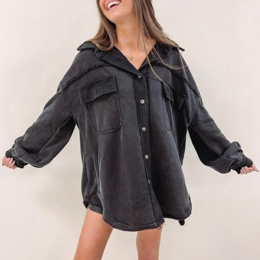 Olson Shacket – Black – Image 5