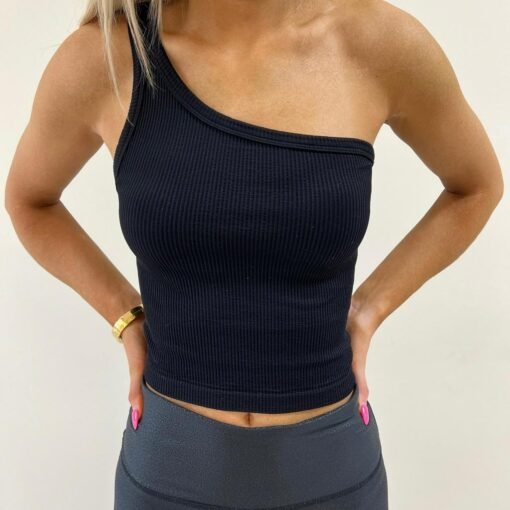 One Shoulder Seamless Tank – Image 3