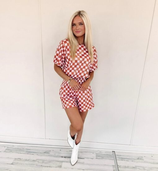 Orange Checkered Shorts – Image 4