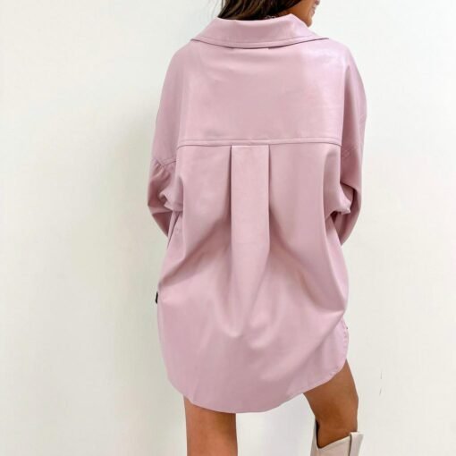 Pink Leather Shacket – Image 6