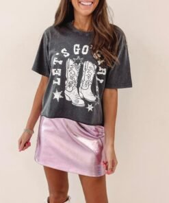 Pink Metallic Skirt
