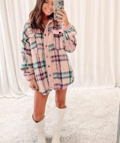 Pink Plaid Shacket