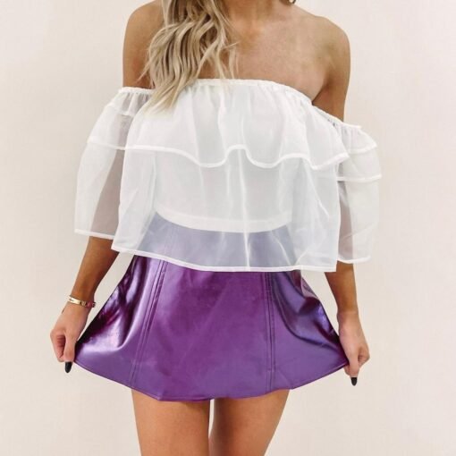 Purple Metallic Skirt – Image 4