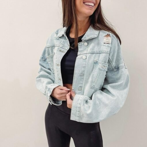 Rhinestone Denim Jacket – Image 3