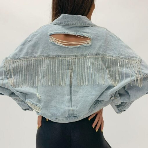 Rhinestone Denim Jacket – Image 4