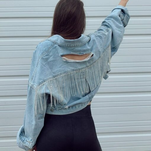 Rhinestone Denim Jacket – Image 5