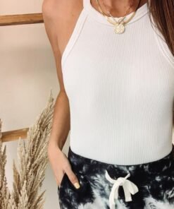 Ribbed Halter Tank