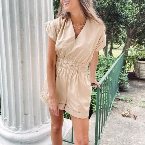 Ruched Shoulder Romper – Image 3