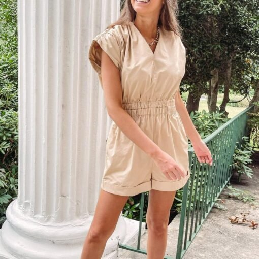 Ruched Shoulder Romper – Image 4
