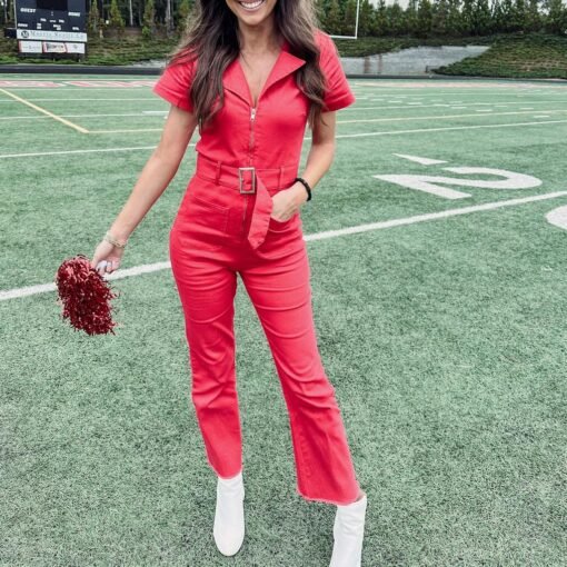 Sarah Jumpsuit – Red – Image 3