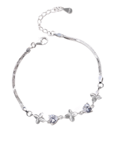 Four-Leaf Clover Bracelet S925 Sterling Silver D001