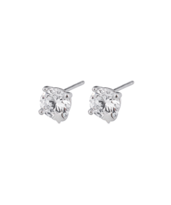 Stud Earrings Four Claw S925 Sterling Silver Men And Women B004