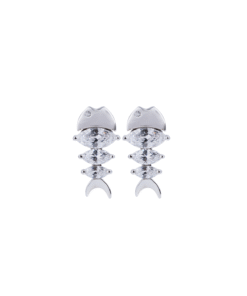 Fishbone Stud Earrings S925 Sterling Silver Creative B015
