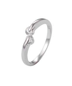 Double Diamond Ring S925 Sterling Silver C025